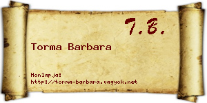 Torma Barbara névjegykártya